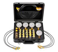 VEVOR Kit di Prova della Pressione Idraulica, 10/60/160/400/600 Bar, Kit di Manometri Idraulici 5 Manometri 20 Raccordi e 4 Raccordi a Sgancio Rapido 3 Tubi Flessibili per Escavatori e Macchinari