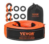 VEVOR Kit di recupero cinghia di traino resistente 7,6 x 9,1 m (MBS-16,3 kg) cinghia per verricello per albero con triplo anello rinforzato, maniche protettive e borsa di stoccaggio, grilli a D da 3/4