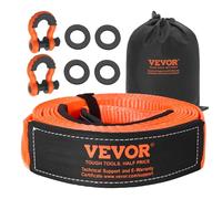 VEVOR Kit di Recupero con Cinghia di Traino per Impieghi Gravosi, Cinghia per Verricello Salva-Albero 76,2 mm x 6,1 m Resistenza alla Rottura di 16329 kg Triplo Anello Rinforzato, per Jeep, SUV, ATV