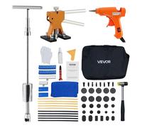VEVOR Kit di Rimozione Ammaccature, 61 Pezzi Senza Vernice con Sollevatore Dorato, Martello Scorrevole, Barra a T, Pistola per Colla, Riparazione dei Danni dell'Auto, Porte di Frigoriferi e Auto