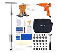 VEVOR Kit di Rimozione Ammaccature, 61 Pezzi Senza Vernice con Sollevatore Dorato, Martello Scorrevole, Barra a T, Pistola per Colla, Riparazione dei Danni dell'Auto, Porte di Frigoriferi e Auto