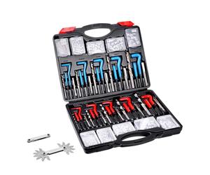 VEVOR Kit di Riparazione Filetti, Set di 338, Set di Strumenti di Riparazione Filetti SAE e Metrico Elicoidale M5 M6 M8 M10 M12 1/4 5/16 3/8 7/16 1/2 Pollici, Set di Riparazione Filetti, HSS Trapano