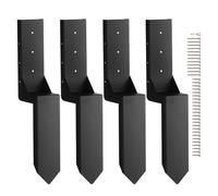 VEVOR Kit di Riparazione Pali per Recinzione, 4 Pezzi, Staffa per Pali in Acciaio, Interno 89 x 89 mm, Picchetto di Ancoraggio a Terra per Riparare Pali di Recinzione in Legno Appoggiati o Rotti