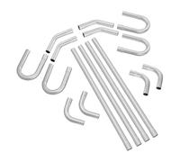 VEVOR Kit di Scarico, 16 Pezzi 57,15 mm, Kit di Scarico Universale in Acciaio Zincato con Giunto a Innesto e Tubo di Scarico Grande, Tubo di Scarico Antiruggine, per Garage Negozio Auto Negozio 4S