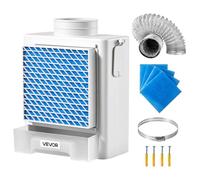VEVOR Kit di Sfiato per Asciugatrice Interna, Materiale ABS di Alta Qualità con Cassetto dell'Acqua, per Porta di Scarico da 99 mm, con Promemoria di Surriscaldamento 4 Cuscinetti di Purificazione