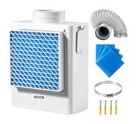 VEVOR Kit di Sfiato per Asciugatrice Interna, Materiale ABS di Alta Qualità, per Porta di Scarico 99 mm, Cappa di Scarico con Promemoria di Surriscaldamento, Tappo a Rete, Cuscinetti di Purificazione