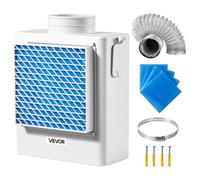 VEVOR Kit di Sfiato per Asciugatrice Interna, Materiale ABS di Alta Qualità, per Porta di Scarico 99 mm, Cappa di Scarico con Promemoria di Surriscaldamento, Tappo a Rete, Cuscinetti di Purificazione
