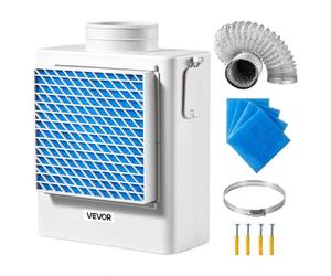 VEVOR Kit di Sfiato per Asciugatrice Interna, Materiale ABS di Alta Qualità, per Porta di Scarico 99 mm, Cappa di Scarico con Promemoria di Surriscaldamento, Tappo a Rete, Cuscinetti di Purificazione