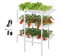 VEVOR Kit di Sistema di Coltivazione Idroponica con Tubi in UPVC a 3 Livelli e 108 Siti con Irrigazione Temporizzata, Tubi Idroponici Ispessiti, per Ortaggi da Interno per Frutta ed Erbe Aromatiche