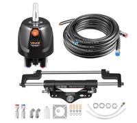 VEVOR Kit di Sterzo Idraulico 200 CV Sistema di Sterzo Idraulico per Barche con Pompa del Timone da 1000 PSI, Cilindro di Bloccaggio Bidirezionale Tubi Flessibili per Stazione Singola