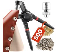 VEVOR Kit di Strumenti per Occhielli, 500 Pezzi, Occhielli in Metallo da 12 mm in Oro e Argento, con Pinza Manuale per Occhielli, Perforatore e Blocco, per Teloni in Pelle, Scarpe, Cinture