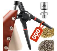VEVOR Kit di Strumenti per Occhielli, 500 Pezzi, Occhielli in Metallo da 6 mm in Oro e Argento, con Pinza Manuale per Occhielli, Perforatore e Blocco, per Teloni in Pelle, Scarpe, Cinture in Tessuto