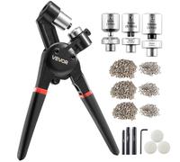 VEVOR Kit di Strumenti per Occhielli, 900 Pezzi, Occhielli in Metallo da 6/8/10 mm Diverse Dimensioni, con Pinza Manuale per Occhielli, Perforatore e Blocco, per Teloni in Pelle, Scarpe, Cinture