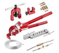 VEVOR Kit di Strumenti per Svasatura Singola a 45° dei Tubi Freno, Kit di Utensile per Espansione dei Tubi Freno Rivestito in Rame 7,6 m x 4,76 mm, con Piegatubi 3 in 1 Pratici e Tagliatubi Incluso