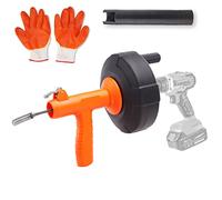 VEVOR Kit di Sturatubi per Drenaggio Alimentazione Automatica Tubo in Acciaio 76,2cm Diametro 6,3mm Modalità Doppia Compatibile con Trapano, Pulitore di Scarico Drenaggio Sturatubi Manuale/Elettrico