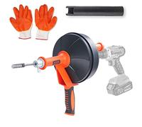 VEVOR Kit di Sturatubi per Drenaggio Alimentazione Manuale Tubo in Acciaio 76,2 cm Diametro 6 mm Modalità Doppia Compatibile con Trapano, Pulitore di Scarico Drenaggio Sturatubi Manuale/Elettrico