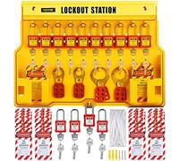 VEVOR Kit di Tagout di Blocco di Sicurezza da 58 Pz, Set di Lucchetti di Sicurezza con Stazione di Tagout da 55.8 x 39.3 cm, Uso per Macchinari, Apparecchiature Elettriche, Lavori Industriali, ecc.