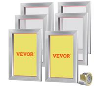 VEVOR Kit di Telaio per Stampa Serigrafica Lega di Alluminio 25,4 x 35,6cm 110 Maglie Pulizia Facile, Telaio Serigrafico 6 Pezzi per Macchina di Stampa Serigrafica Spessore 2,5cm Quantità Maglie 110