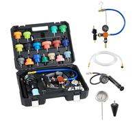 VEVOR Kit di Tester Manometri per Refrigerante da 47 Pezzi con 3 Adattatori in Metallo, Kit Universale per Prova di Pressione del Radiatore per Autoveicoli, con Pompa di Pressione Riempitivo