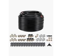 VEVOR Kit di Tubi per Compressore d'Aria, 60,96 m x 19,05 mm, Sistema di Tubazioni per Aria Compressa in HDPE-Alluminio, a Prova di Perdite, Resistente alla Pressione per Garage e Officine, Nero