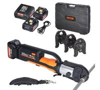 VEVOR Kit di Utensili per Pressatura e Batteria, Utensile Elettrico per Crimpatura di Tubi con Ganasce V15, V22, V28, Pressatura con 2 Batterie 20 V 4,0 Ah, Caricabatterie Rapido e Custodia Trasporto