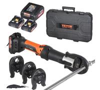VEVOR Kit di Utensili per Pressatura e Batteria, Utensile Elettrico per Crimpatura di Tubi con Ganasce V15, V22, V28, Pressatura con 2 Batterie 20 V 2,0 Ah, Caricabatterie Rapido e Custodia Trasporto