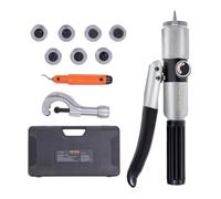 VEVOR Kit Espansore Manuale Idraulico per Tubi 7 Teste di Espansione 3/8"-1-1/8" in Valigetta, Espansore per Tubi Kit Strumento di Pressatura HVAC in Acciaio Temprato Tagliatubi in Lega di Alluminio