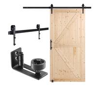 VEVOR Kit Ferramenta per Porta della Stalla 812,8 x 2133,6 mm Set Porta della Stalla Silenziosa, Cancello Scorrevole in Legno e Vetro, Guida a Pavimento 8 in 1, Maniglia della Porta, per Soggiorno