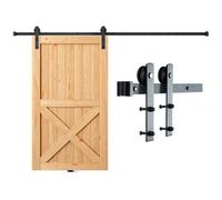 VEVOR Kit Binario per Porta Scorrevole Singola Carico 150kg 244cm Gancio Forma I