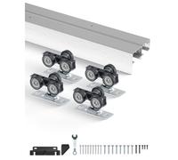 VEVOR Kit Ferramenta per Porta Scorrevole Bypass, 1524 mm, Resistente, in Lega di Alluminio, per Sistema a 2 Porte, Adatto per Spessori Porta da 35 mm a 45 mm, Facile da Installare Capacità 68 kg