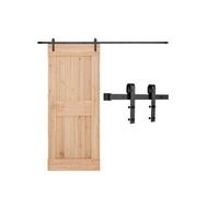 VEVOR Kit Ferramenta per Porta Scorrevole da Fienile 3048 mm, Capacità 150 kg, Compatibile con Larghezza max. 1524 mm e Spessore da 34,9 a 44,45 mm, Binario Resistente e Rullo a Forma J, Nero