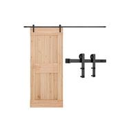 VEVOR Kit Ferramenta per Porta Scorrevole da Fienile 3048 mm, Capacità 150 kg, Compatibile con Larghezza max. 1524 mm e Spessore da 34,9 a 44,45 mm, Binario Resistente Rullo a Forma L, Nero