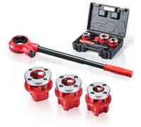 VEVOR Kit Filettatrice Manuale per Tubi a Cricchetto 3 Filiere 1/2" 3/4" 1" BSPT