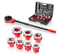 VEVOR Kit Filettatrice Manuale per Tubi a Cricchetto con 7 Filiere 3/8"-2" BSPT
