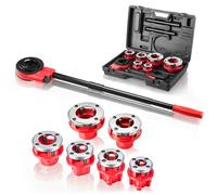 VEVOR Kit Filettatrice per Tubi a Cricchetto con 6 Filiere da 1/2" a 2" NPT