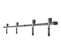 VEVOR Kit hardware porta doppia, 274 cm, ferramenta porta sospesa, 150 kg, guida porta scorrevole in acciaio al carbonio, con 4 ganci spessore porta 35-45 mm per porte 137 cm camera garage