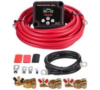 VEVOR Kit Isolatore Batteria Doppia 12 V 140 Amp, Relè VSR Manuale e Automatico Sensibile alla Tensione con Voltmetro, Schermo LCD, Isolatore Compatibile con Batterie al Piombo, per UTV, ATV
