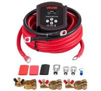 VEVOR Kit Isolatore Batteria Doppia 12 V 300 Amp 20 piedi 33.6 mm² (2 AWG), Relè VSR Manuale e Automatico Sensibile alla Tensione con Voltmetro, Schermo LCD, Isolatore Compatibile con Batterie al Liti