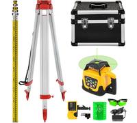 VEVOR Kit Livella Laser Rotante Autolivellante Laser Verde a 360°, Livellatore Rotante con Ricevitore Automatico 500M/1640 FT, Misuratore per Spazio Velocità di Rotazione 0/60/120/300/600 giri/min