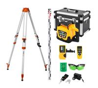 VEVOR Kit Livella Laser Rotante Raggio Verde, Kit Livella Laser Rotante a 360° con Treppiede Portata 500 m, Pendenza Regolabile, Angolo Scansione Flessibile con Telecomando Custodia per Trasporto