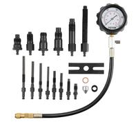 VEVOR Kit Manometro per Compressione con 18 Adattatori per Motori Diesel Manometro 0-70 Bar, Manometro Pressione Cilindro Motore per Auto da Garage, Manometro Misuratore Pressione Auto, Black