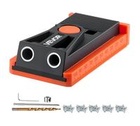 VEVOR Kit Maschera per Fori Ciechi Regolabile da 12,7 a 38,1 mm, Sistema di Fori Tascabili Mini con Trapano a Gradini, Chiave Esagonale, Anello di Arresto del Trapano, Punta Guadrata e Viti