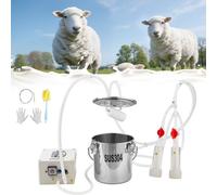 VEVOR Kit Mungitrice per Capre con Secchio in Acciaio Inox Uso Alimentare Capienza 3 Litri Batteria al Litio Ricaricabile 5200 mAh, Mungitrice Elettrica Portatile, Aspirazione a Vuoto tra 35-45 kPa