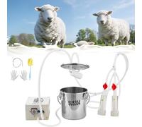 VEVOR Kit Mungitrice per Capre con Secchio in Acciaio Inox Uso Alimentare Capienza 3 Litri Batteria al Litio Ricaricabile 5200 mAh, Mungitrice Elettrica Portatile, Aspirazione a Vuoto tra 35-45 kPa