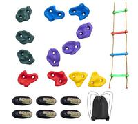 VEVOR Kit Ninja per Arrampicarsi sugli Alberi, 6 Cinghie a Cricchetto, Arrampicata sugli Alberi 12 Prese per Arrampicata sugli Alberi, 1 Scala da Arrampicata, Rocce da Arrampicata per Bambini, Adulti