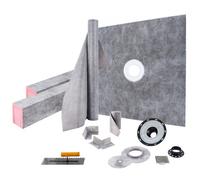 VEVOR Kit per Cordolo Doccia 1219,2 x 1219,2 mm Rivestimento per Cordolo Doccia a Tenuta Stagna, con Flangia di Collegamento Centrale 10 cm Griglia in Acciaio Inossidabile 10 cm per La Vasca da Bagno
