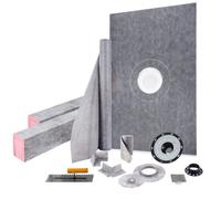 VEVOR Kit per Cordolo Doccia 1219 x 1828,8 mm Rivestimento Cordolo Doccia Impermeabile, con Flangia Centrale in ABS 10 cm Griglia in Acciaio Inossidabile 10 cm 2 Cordoli Doccia Tagliabili per Bagno