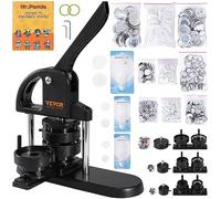 VEVOR Kit per Fustellatrice Manuale di Badge Spillo Bottoni Diametro 25/32/58mm 300 Pezzi, Kit di Punzonatrice Manuale in Plastica per Badge Spillo Fai-da-te con Accessori Completi per Hobby Regali