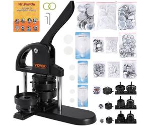 VEVOR Kit per Fustellatrice Manuale di Badge Spillo Bottoni Diametro 25/32/58mm 300 Pezzi, Kit di Punzonatrice Manuale in Plastica per Badge Spillo Fai-da-te con Accessori Completi per Hobby Regali