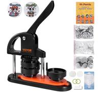 VEVOR Kit per Fustellatrice Manuale di Badge Spillo Bottoni Diametro 58mm 100 Pezzi, Kit di Punzonatrice Manuale in Plastica per Badge Spillo Fai-da-te con Accessori Completi Modelli da Diametro 58mm